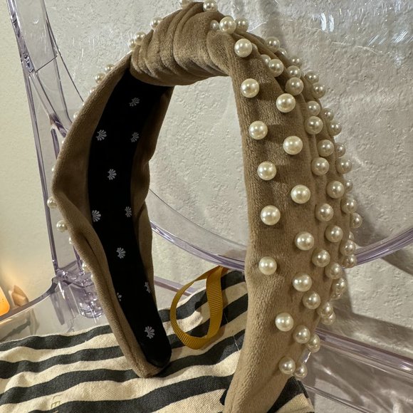Lele Sadoughi Brown and Pearl Headband main image 6